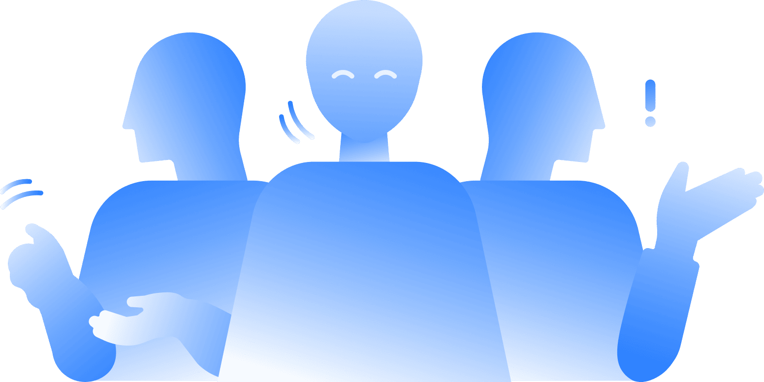 複数の人物とジェスチャーのアイコン